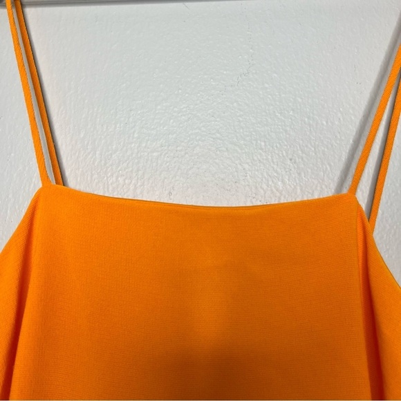 NEW Zara Women Dress Large Orange‎ Mini Stretch Kidcore Casual - Picture 2 of 7